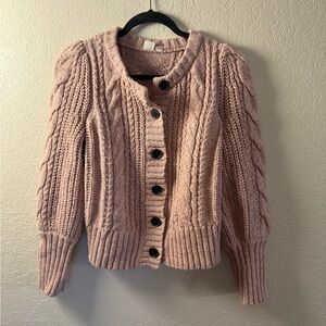 GAP Blush Pink Cable Knit Cardigan